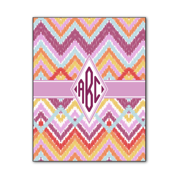 Custom Ikat Chevron Wood Print - 11x14 (Personalized)