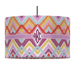 Ikat Chevron 12" Drum Pendant Lamp - Fabric (Personalized)