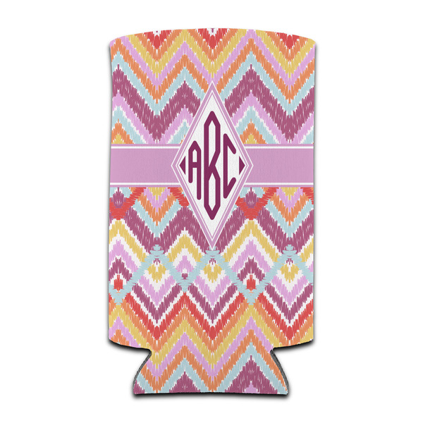 Custom Ikat Chevron Can Cooler (tall 12 oz) (Personalized)