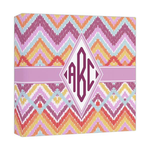 Custom Ikat Chevron Canvas Print - 12x12 (Personalized)