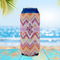 Ikat Chevron 16oz Can Sleeve - LIFESTYLE