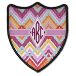 Ikat Chevron Iron On Shield Patch B w/ Monogram