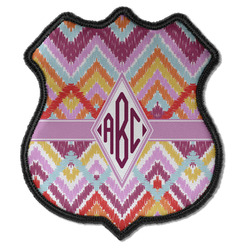 Ikat Chevron Iron On Shield Patch C w/ Monogram