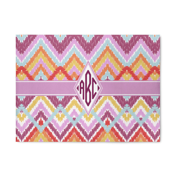 Custom Ikat Chevron 5' x 7' Patio Rug (Personalized)