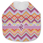 Ikat Chevron Jersey Knit Baby Bib w/ Monogram