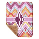 Ikat Chevron Sherpa Baby Blanket - 30" x 40" w/ Monograms