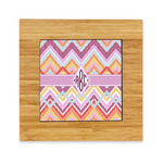 Ikat Chevron Bamboo Trivet with Ceramic Tile Insert (Personalized)