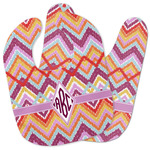 Ikat Chevron Baby Bib w/ Monogram