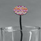 Ikat Chevron Black Plastic 7" Stir Stick - Oval - Main