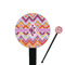 Ikat Chevron Black Plastic 7" Stir Stick - Round - Closeup