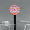 Ikat Chevron Black Plastic 7" Stir Stick - Round - Main