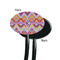 Ikat Chevron Black Plastic 7" Stir Stick - Single Sided - Oval - Front & Back