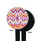 Ikat Chevron Black Plastic 7" Stir Stick - Single Sided - Round - Front & Back