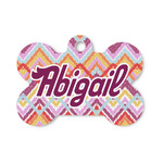 Ikat Chevron Bone Shaped Dog ID Tag - Small (Personalized)