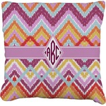 Ikat Chevron Faux-Linen Throw Pillow 20" (Personalized)