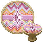 Ikat Chevron Cabinet Knob - Gold (Personalized)