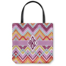 Ikat Chevron Canvas Tote Bag - Small - 13"x13" (Personalized)