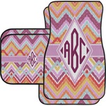 Ikat Chevron Car Floor Mats Set - 2 Front & 2 Back (Personalized)