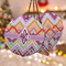 Ikat Chevron Ceramic Flat Ornament - PARENT