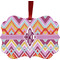 Ikat Chevron Christmas Ornament (Front View)