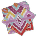 Ikat Chevron Cloth Cocktail Napkins - Set of 4 w/ Monogram