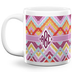 Ikat Chevron 20 Oz Coffee Mug - White (Personalized)