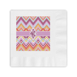 Ikat Chevron Coined Cocktail Napkins (Personalized)