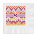 Ikat Chevron Embossed Decorative Napkins (Personalized)