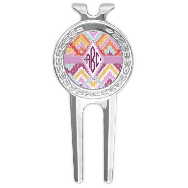 Custom Ikat Chevron Golf Divot Tool & Ball Marker (Personalized)