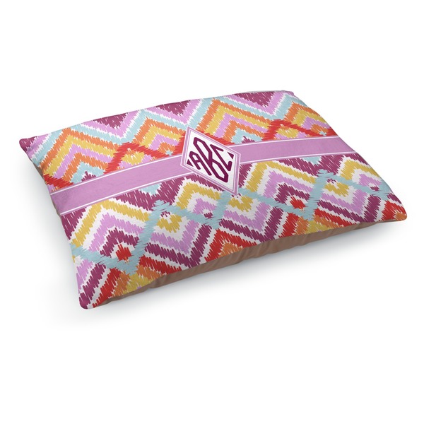 Custom Ikat Chevron Dog Bed - Medium w/ Monogram