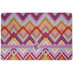 Ikat Chevron Dog Food Mat w/ Monogram