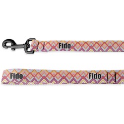 Ikat Chevron Deluxe Dog Leash - 4 ft (Personalized)