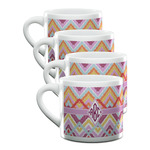 Ikat Chevron Double Shot Espresso Cups - Set of 4 (Personalized)