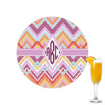 Ikat Chevron Printed Drink Topper - 2.15" (Personalized)