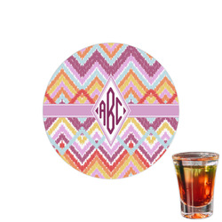 Ikat Chevron Printed Drink Topper - 1.5" (Personalized)