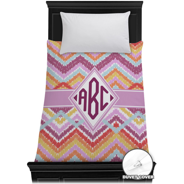 Custom Ikat Chevron Duvet Cover - Twin XL (Personalized)