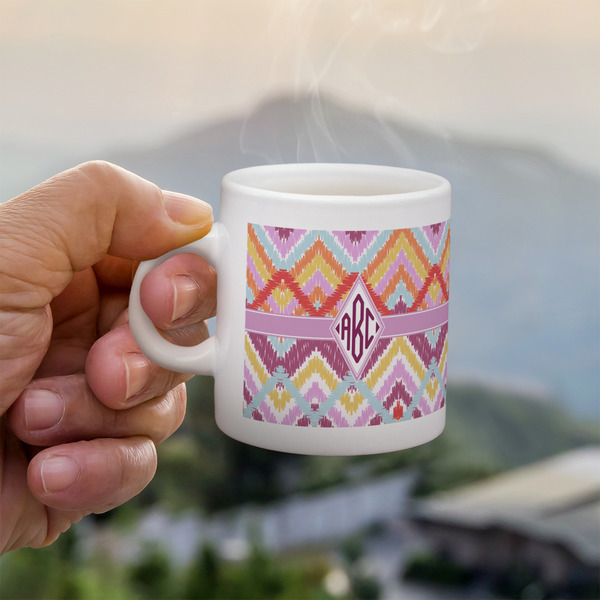 Custom Ikat Chevron Single Shot Espresso Cup - Single (Personalized)