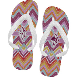 Ikat Chevron Flip Flops - Large (Personalized)