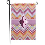 Ikat Chevron Small Garden Flag - Double Sided w/ Monograms