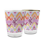 Ikat Chevron Glass Shot Glass - 1.5 oz (Personalized)