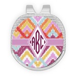 Ikat Chevron Golf Ball Marker - Hat Clip - Silver