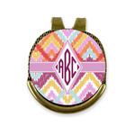 Ikat Chevron Golf Ball Marker - Hat Clip - Gold