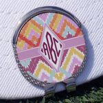 Ikat Chevron Golf Ball Marker - Hat Clip