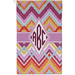 Ikat Chevron Golf Towel - Poly-Cotton Blend - Small w/ Monograms