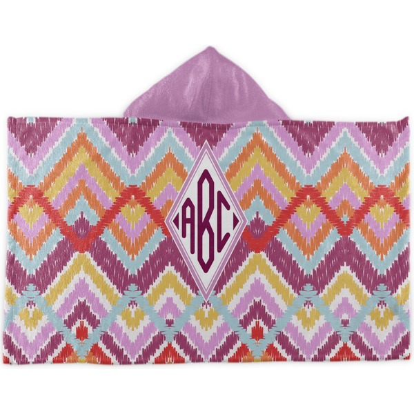 Custom Ikat Chevron Kids Hooded Towel (Personalized)