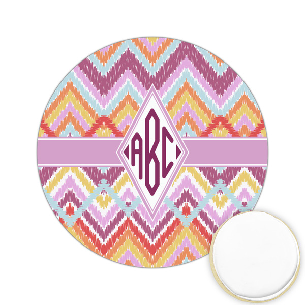 Custom Ikat Chevron Printed Cookie Topper - 2.15" (Personalized)
