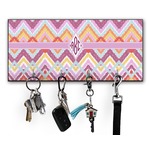 Ikat Chevron Key Hanger w/ 4 Hooks w/ Monogram