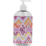 Ikat Chevron Plastic Soap / Lotion Dispenser (16 oz - Large - White) (Personalized)