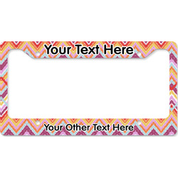Ikat Chevron License Plate Frame - Style B (Personalized)