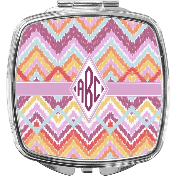 Custom Ikat Chevron Compact Makeup Mirror (Personalized)